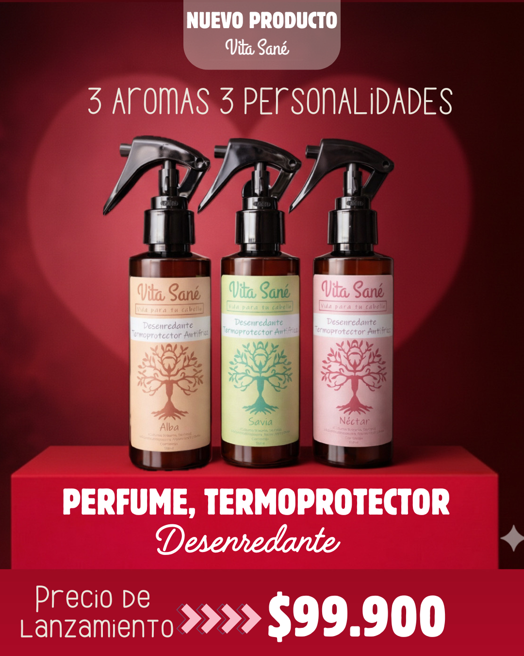 Linea de Perfumes Capilares Vita Sané 🩷NÉCTAR🧡ALBA💚SAVIA