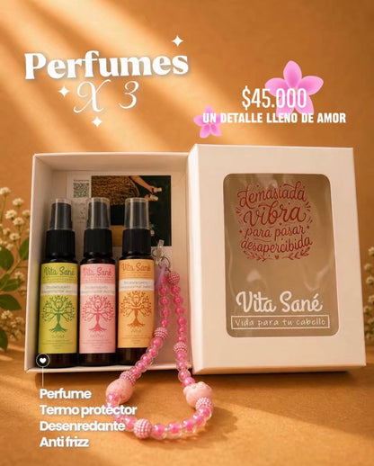 Mini Perfumes Capilares x3 – Kit Antifrizz & Termoprotector ✨