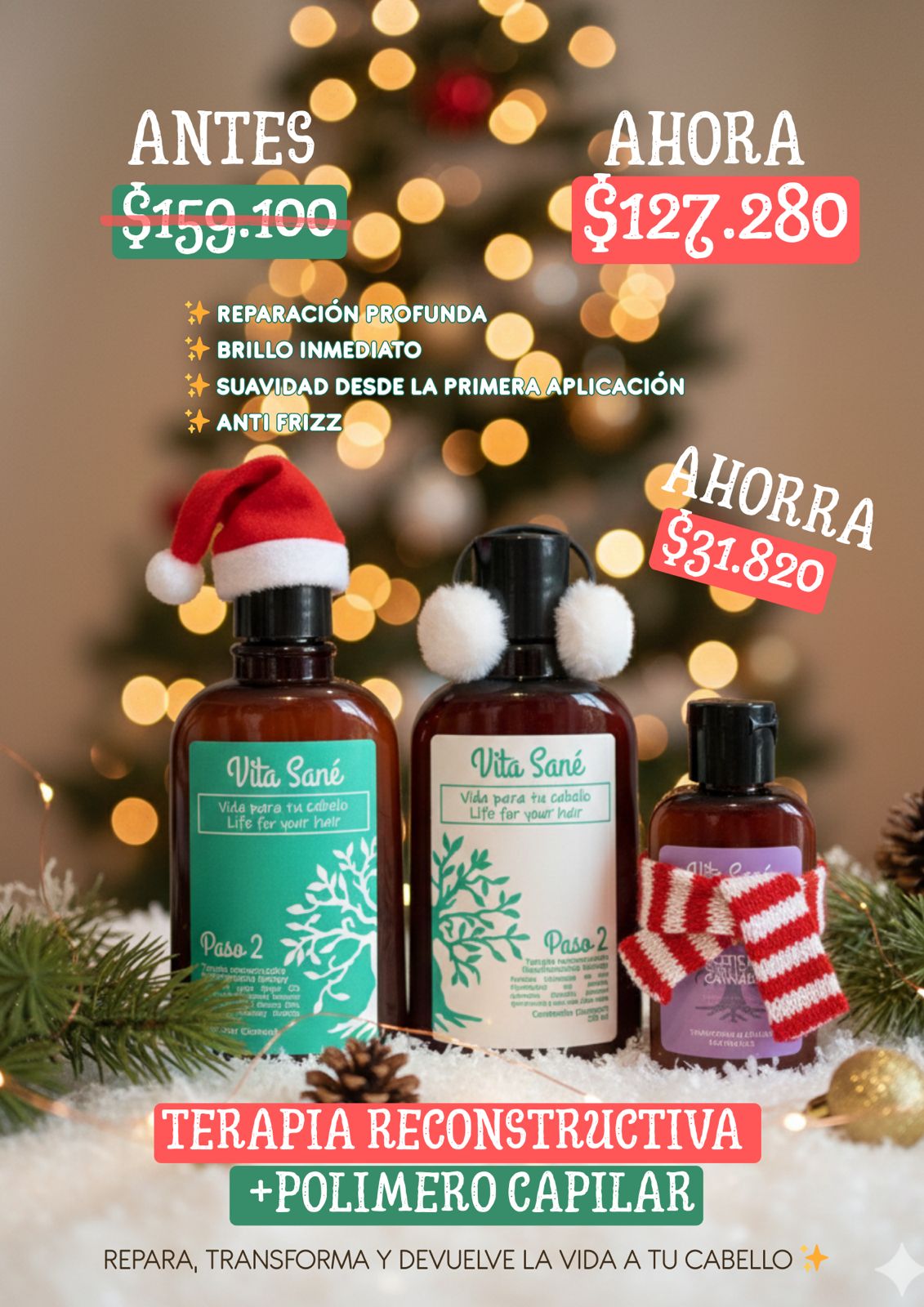 Kit de Reconstrucción e Hidratación Capilar + Polímero PROMO NAVIDAD