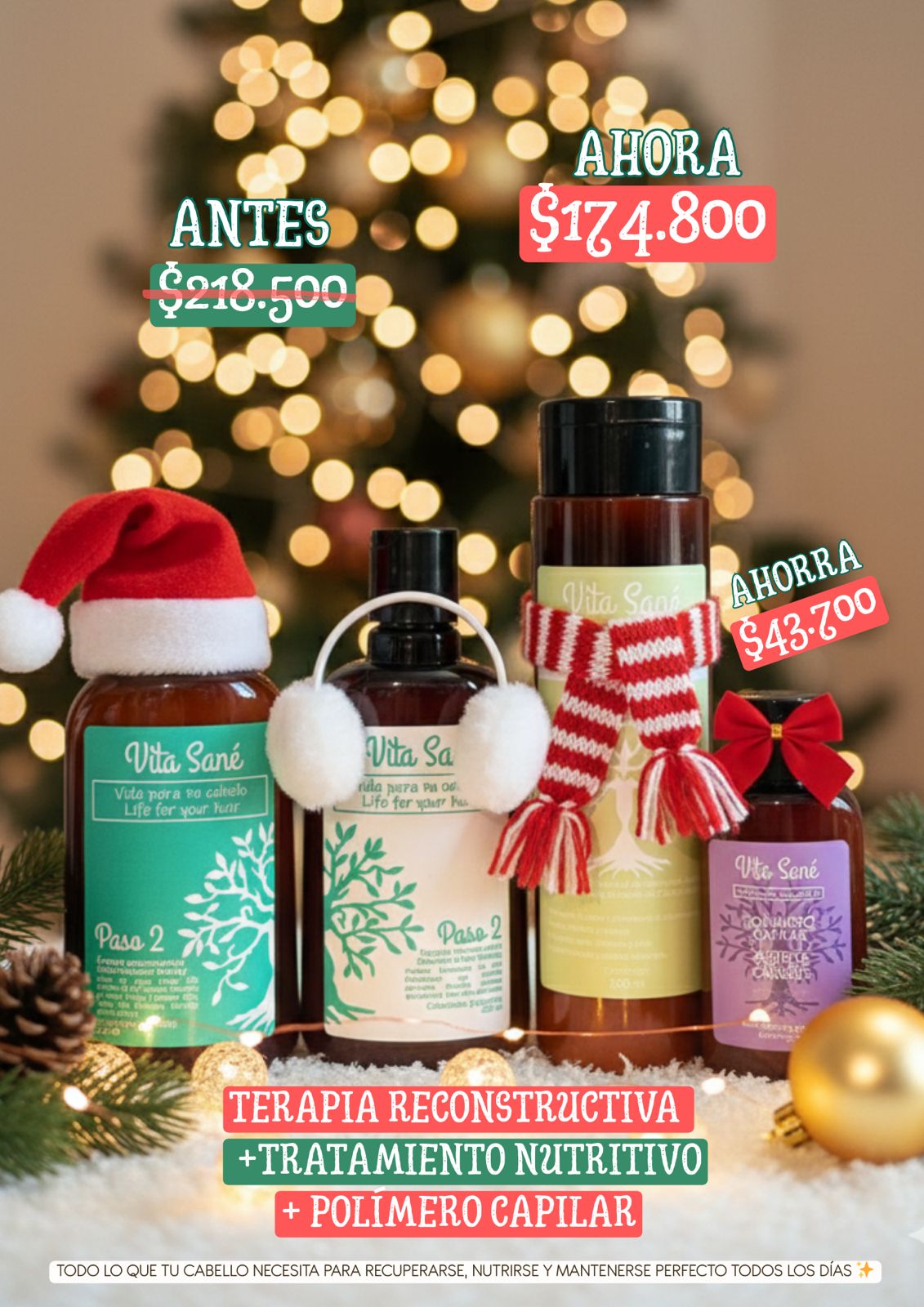 Kit de Reconstrucción Capilar + Polímero + Tratamiento nutritivo PROMO NAVIDAD